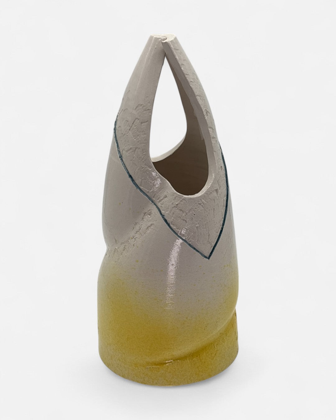 Vaso in Ceramica Bianco/Giallo - A20