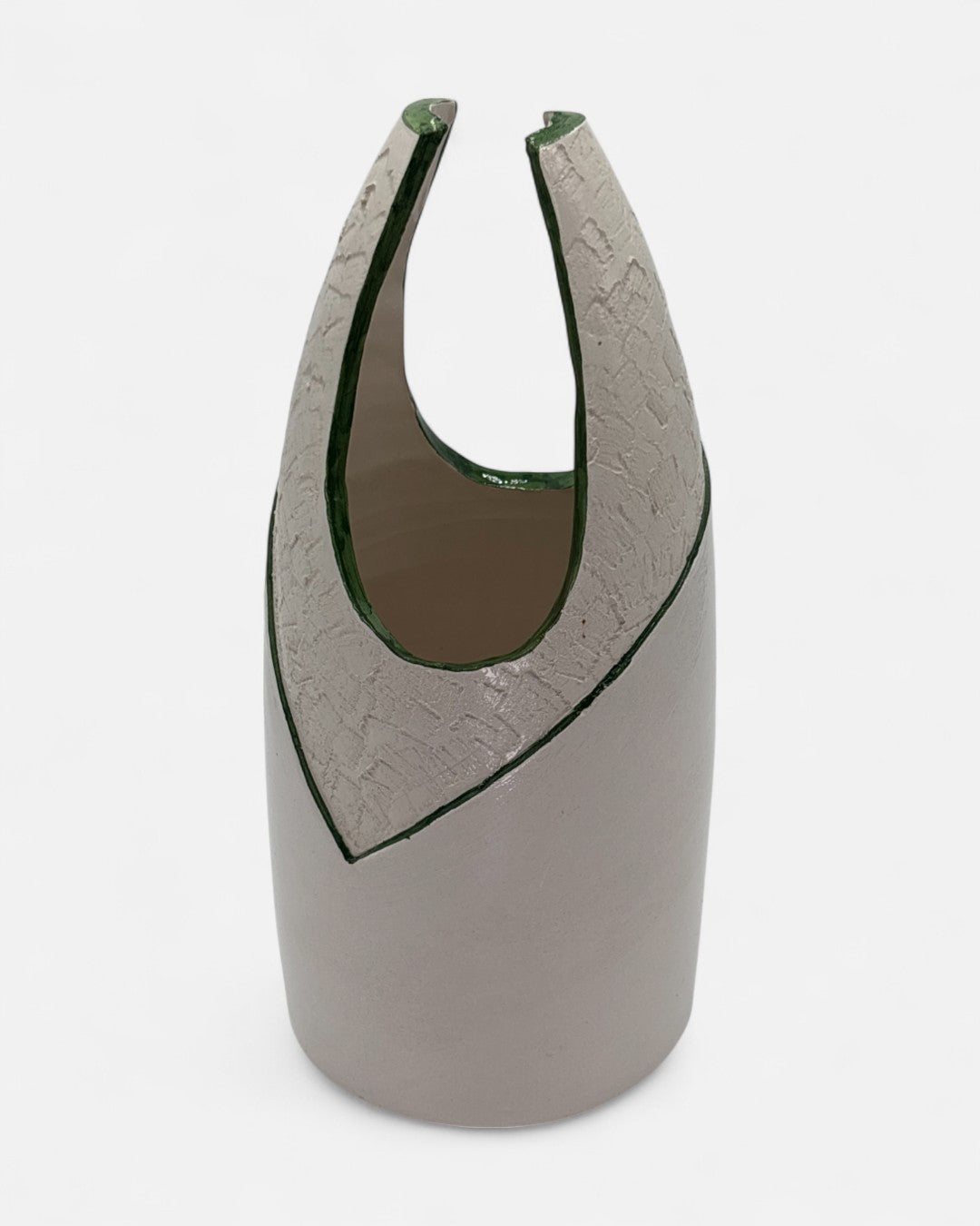 Vaso da Fiori in Ceramica Bianco/Verde - A22