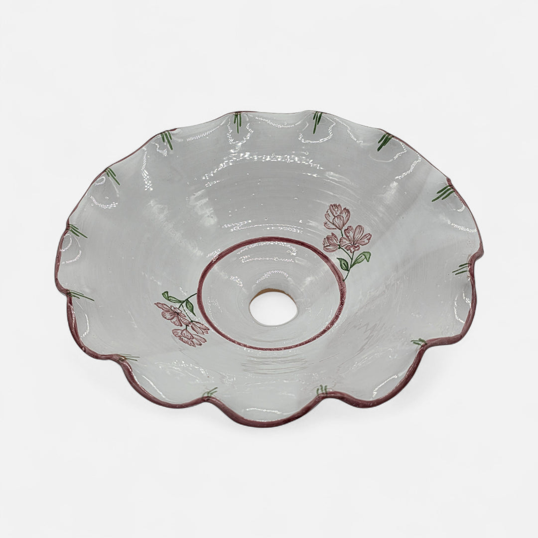 Lampadario in Ceramica Artigianale con Fiori Decorato a Mano - A92