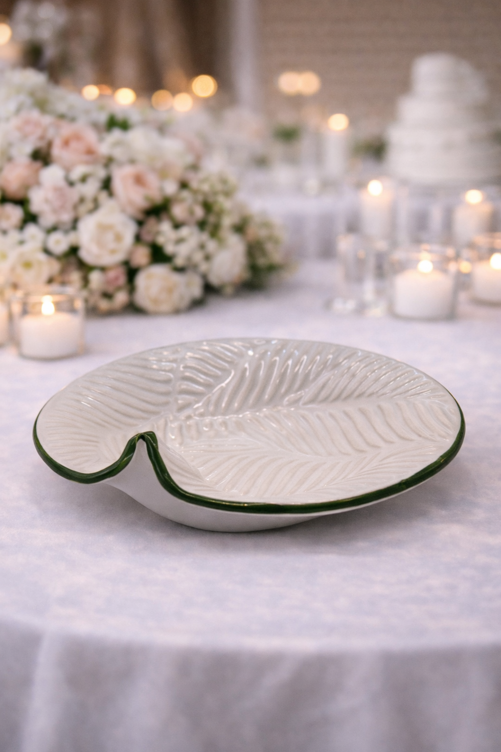 Bomboniera Svuotatasche Ceramica Artigianale Bianco A95