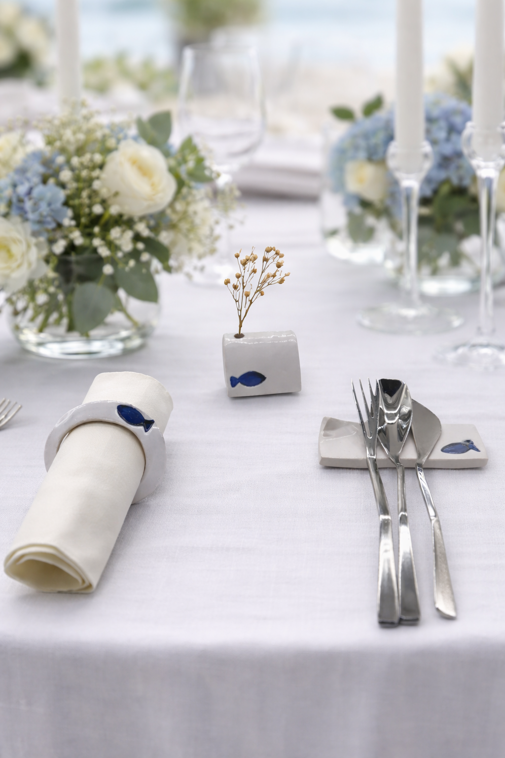 Fermatovagliolo in Ceramica Decorazione Pesce – A133