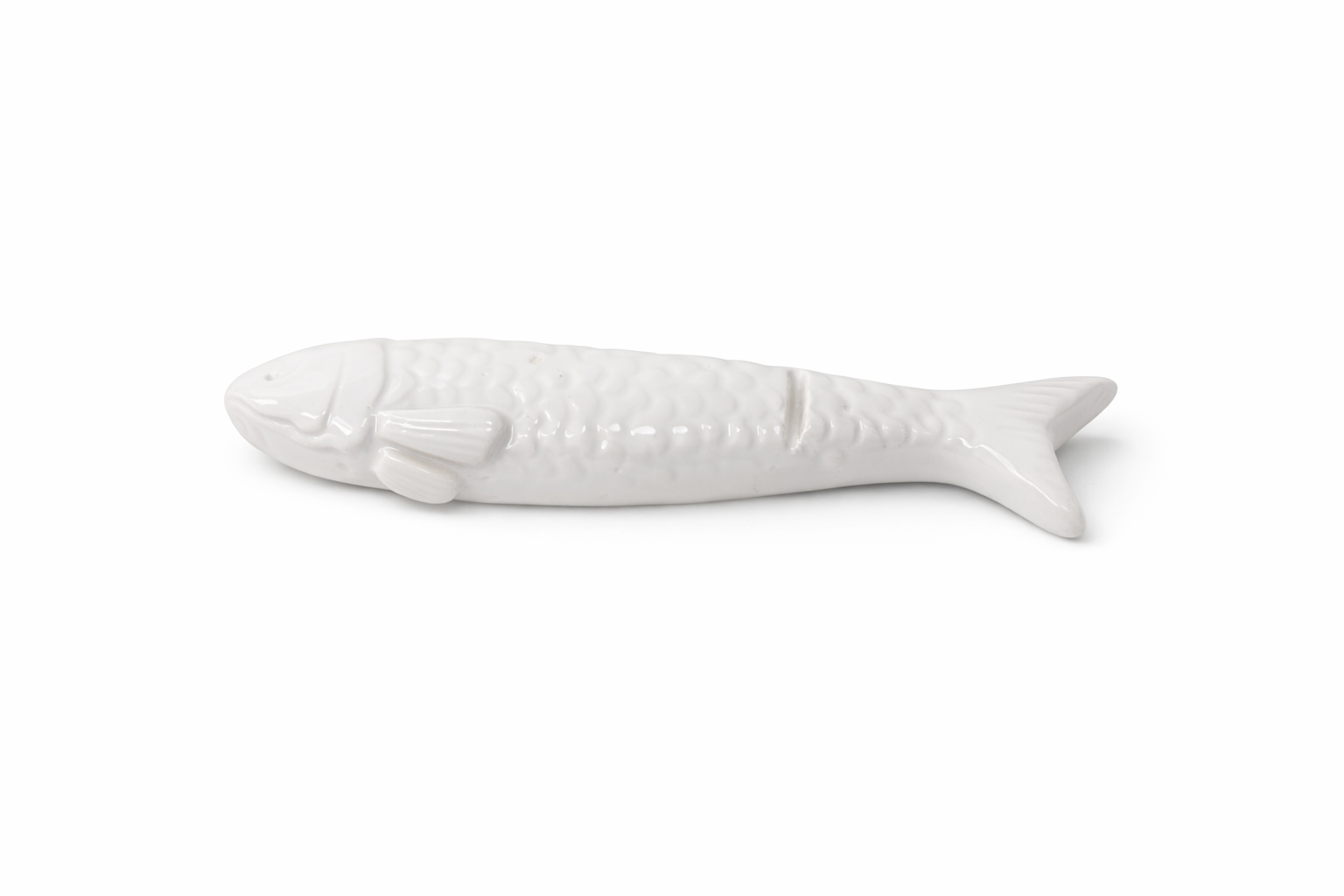 Poggiaposate a Forma di Pesce Bianco in Ceramica – Set da 6 pezzi A117