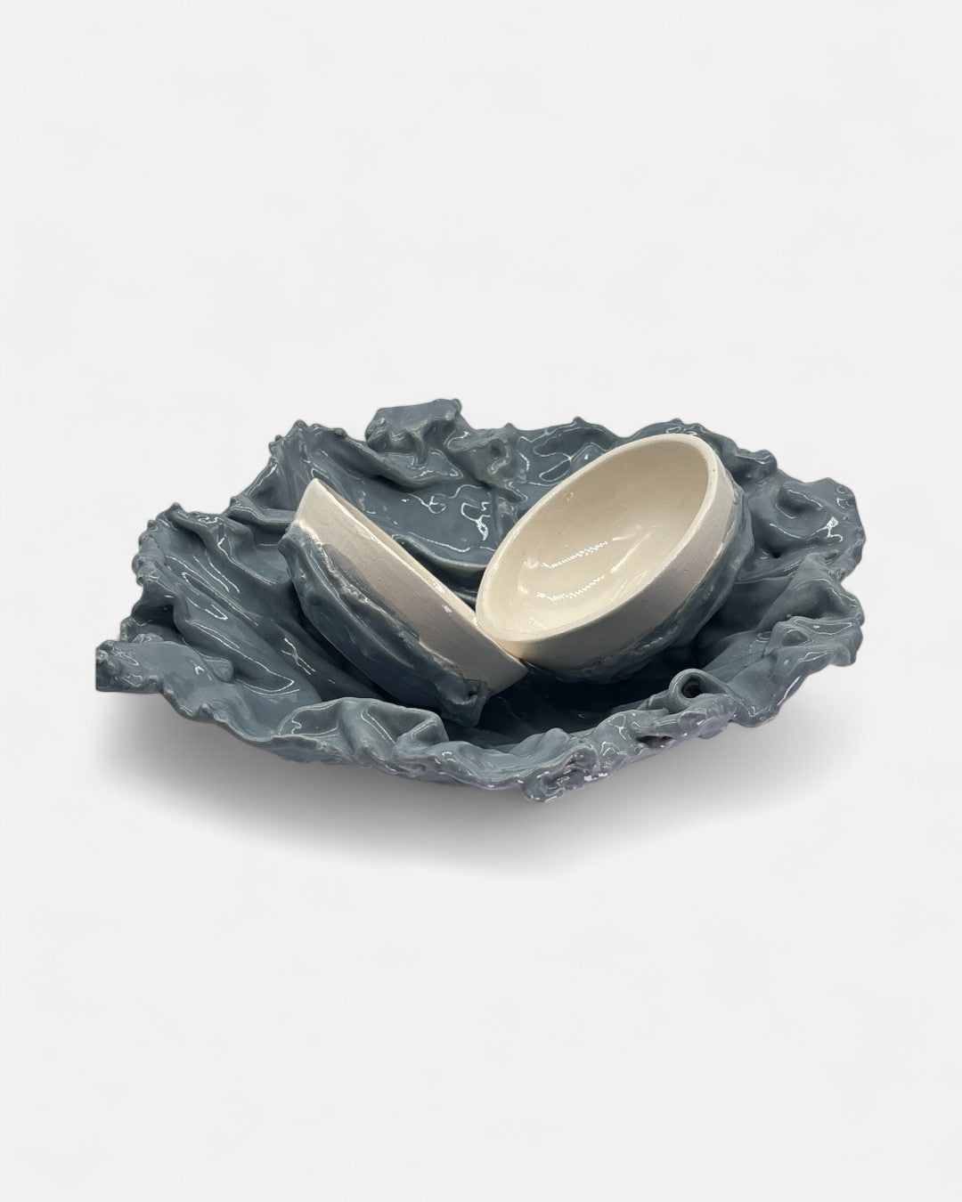 Denim Grey Ceramic Dessert Set - A02