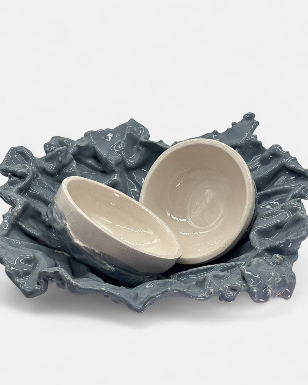 Denim Grey Ceramic Dessert Set - A02