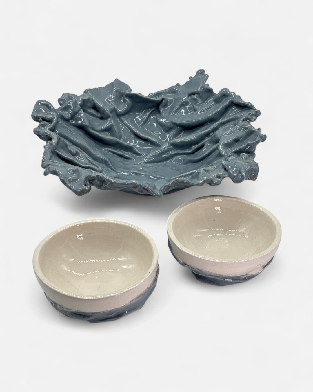 Denim Grey Ceramic Dessert Set - A02