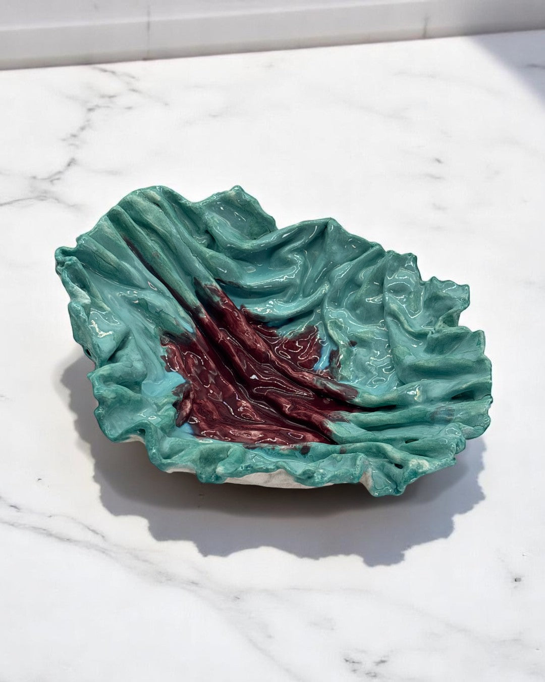 Fruttiera Acqua Marina / Mora in Ceramica - A10
