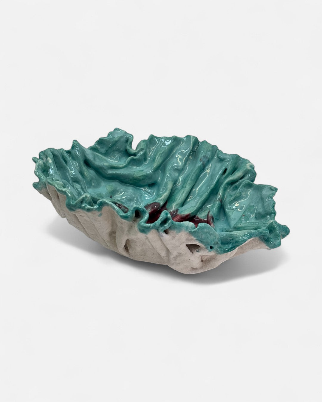 Fruttiera Acqua Marina / Mora in Ceramica - A10