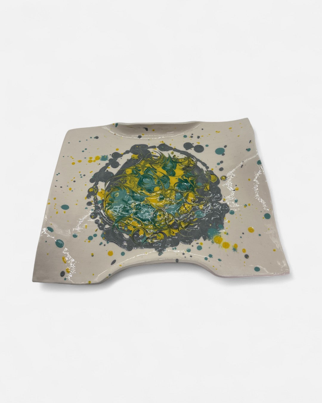 Vassoio in Ceramica Decorazione Astratta - A14