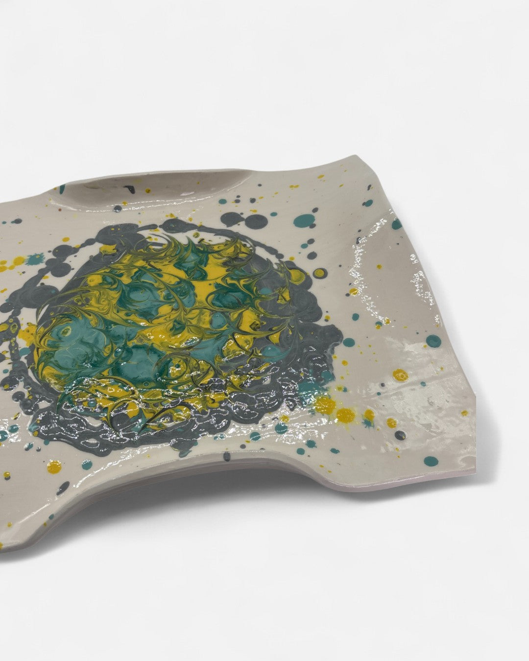 Vassoio in Ceramica Decorazione Astratta - A14