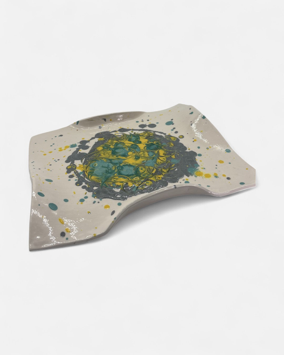 Vassoio in Ceramica Decorazione Astratta - A14