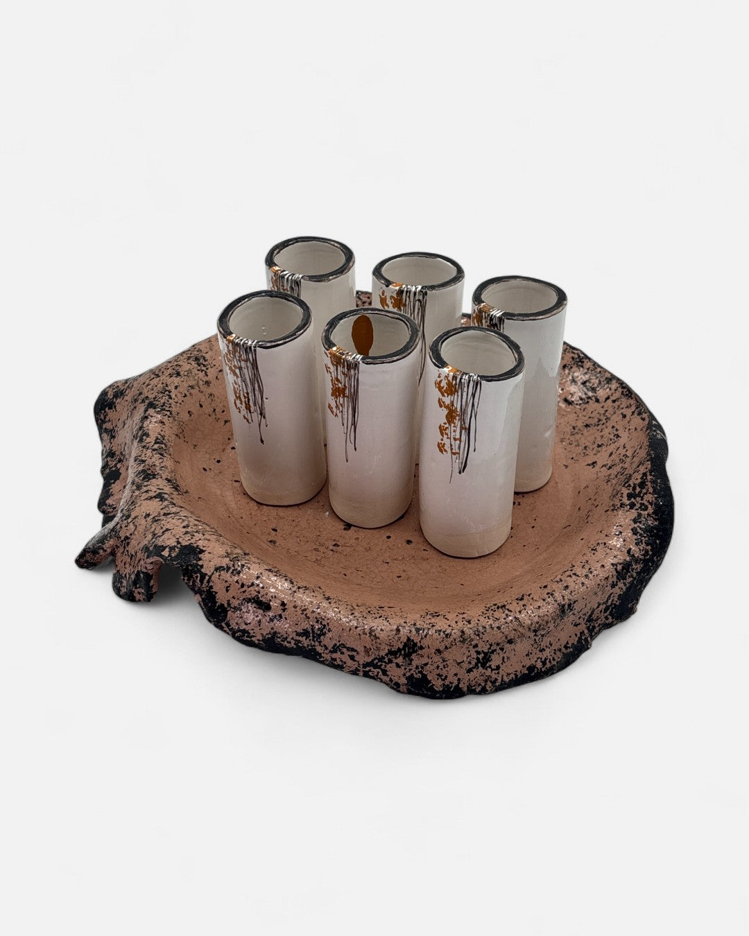 Set 6 Bicchieri Da Liquore Moro/Mattone - A16