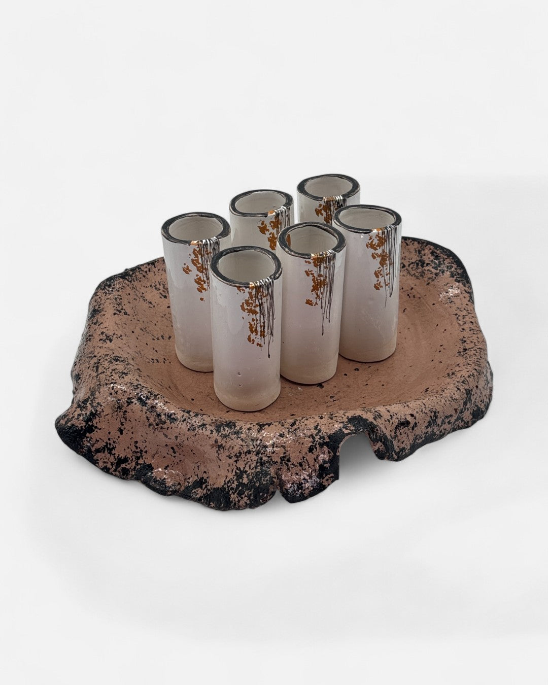Set 6 Bicchieri Da Liquore Moro/Mattone - A16