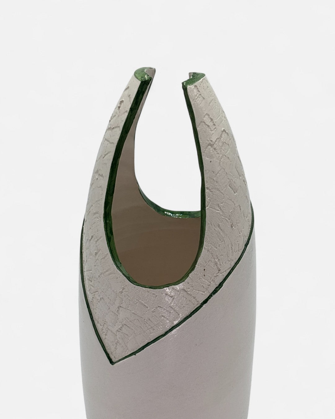 Vaso da Fiori in Ceramica Bianco/Verde - A22