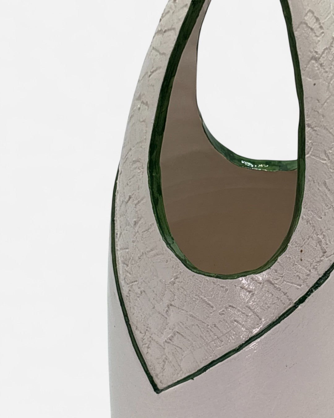 Vaso da Fiori in Ceramica Bianco/Verde - A22