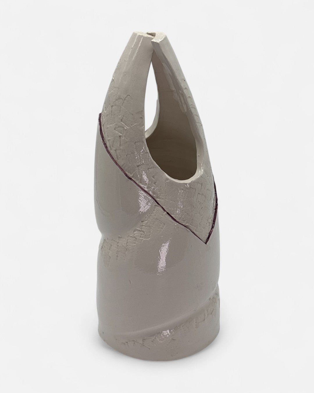 Vaso da Fiori in Ceramica Bianco/Vinaccio - A25