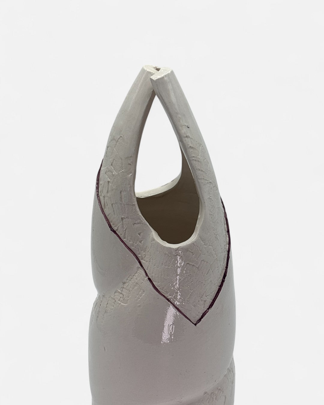 Vaso da Fiori in Ceramica Bianco/Vinaccio - A25