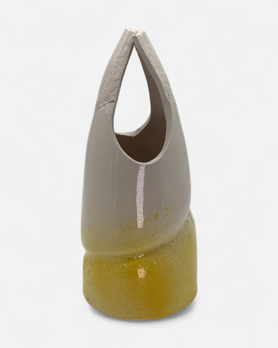 Vaso in Ceramica Bianco/Giallo - A20