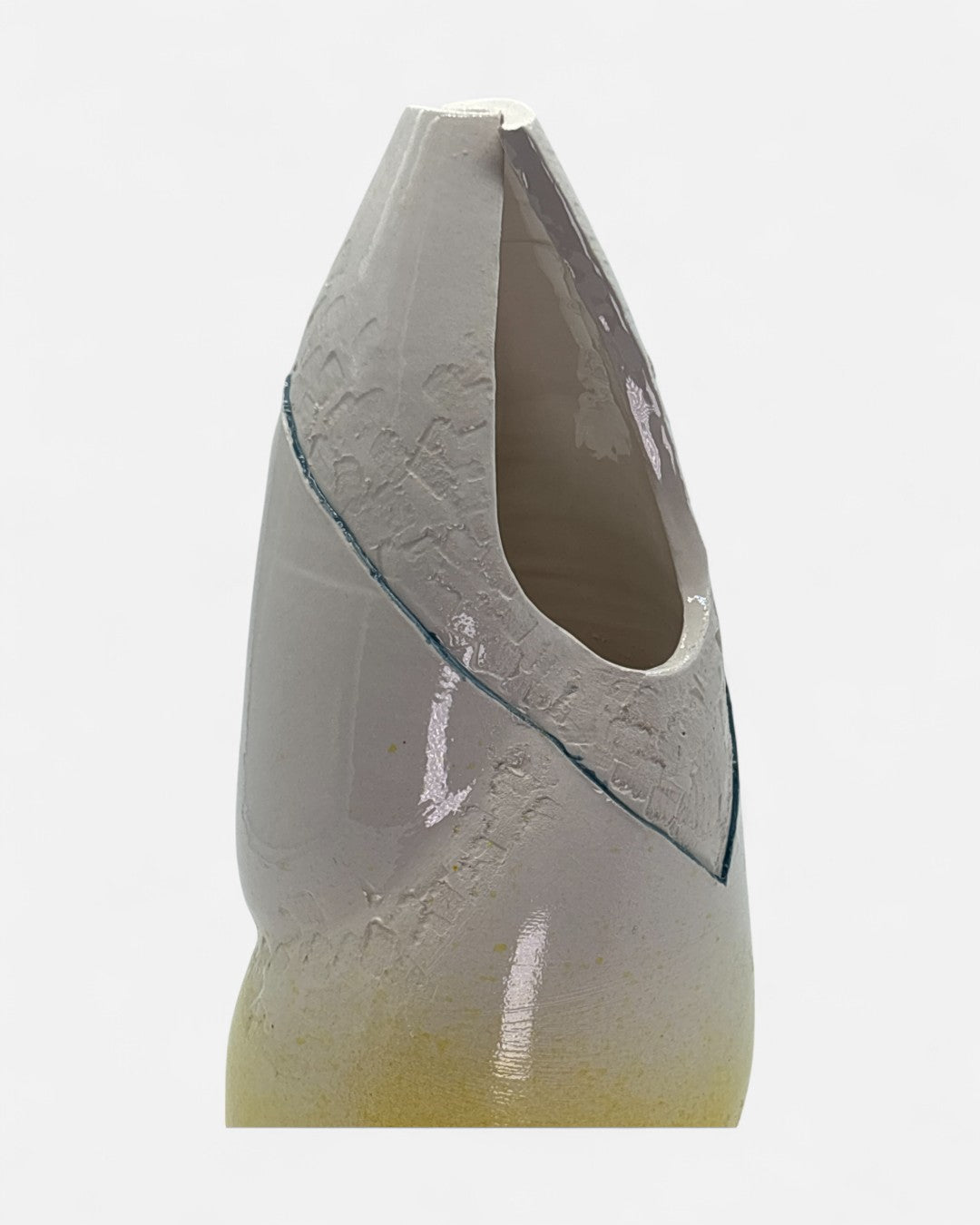 Vaso in Ceramica Bianco/Giallo - A20