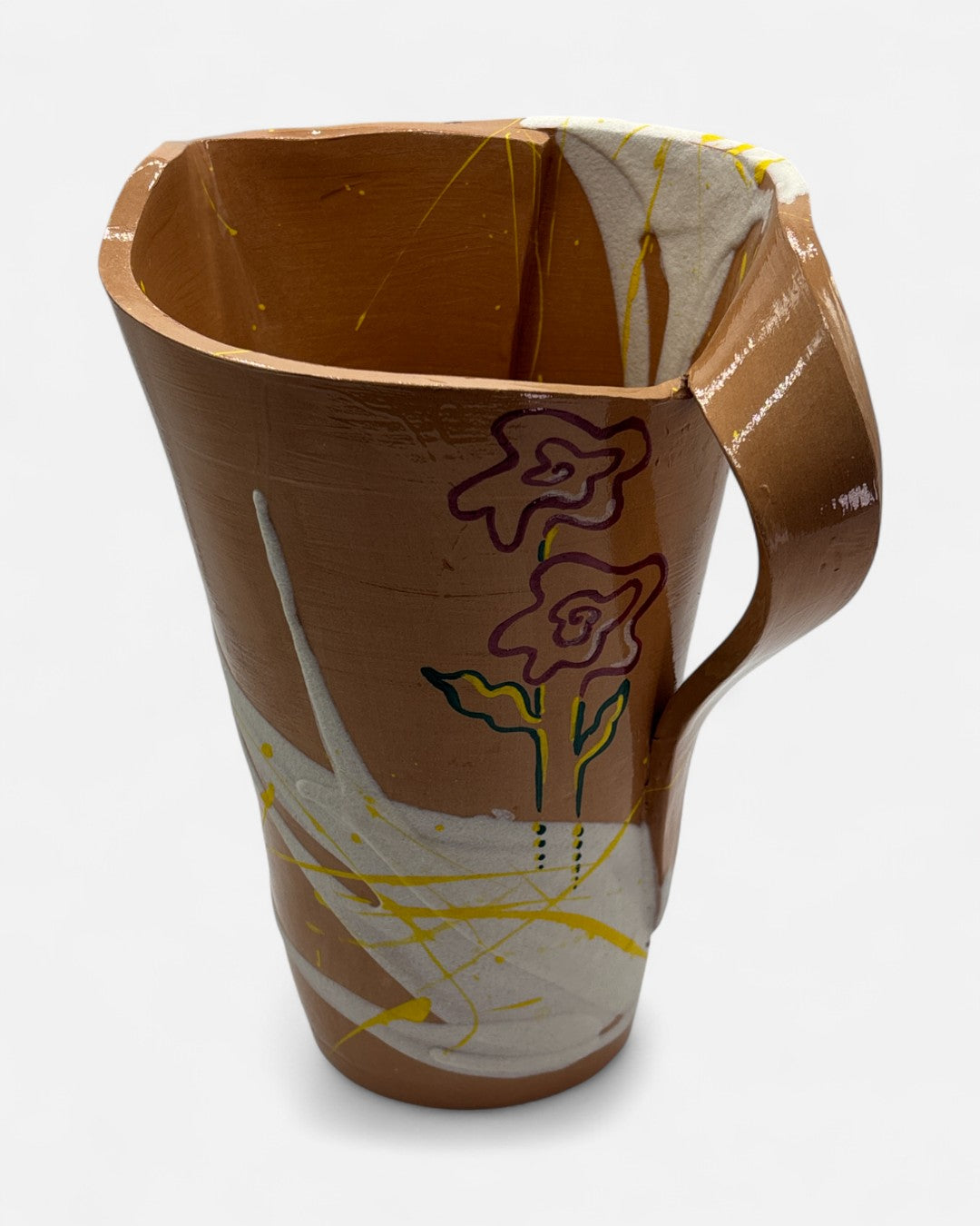 Vaso "Caraffa" da Fiori Cotto e Vetroso - A27