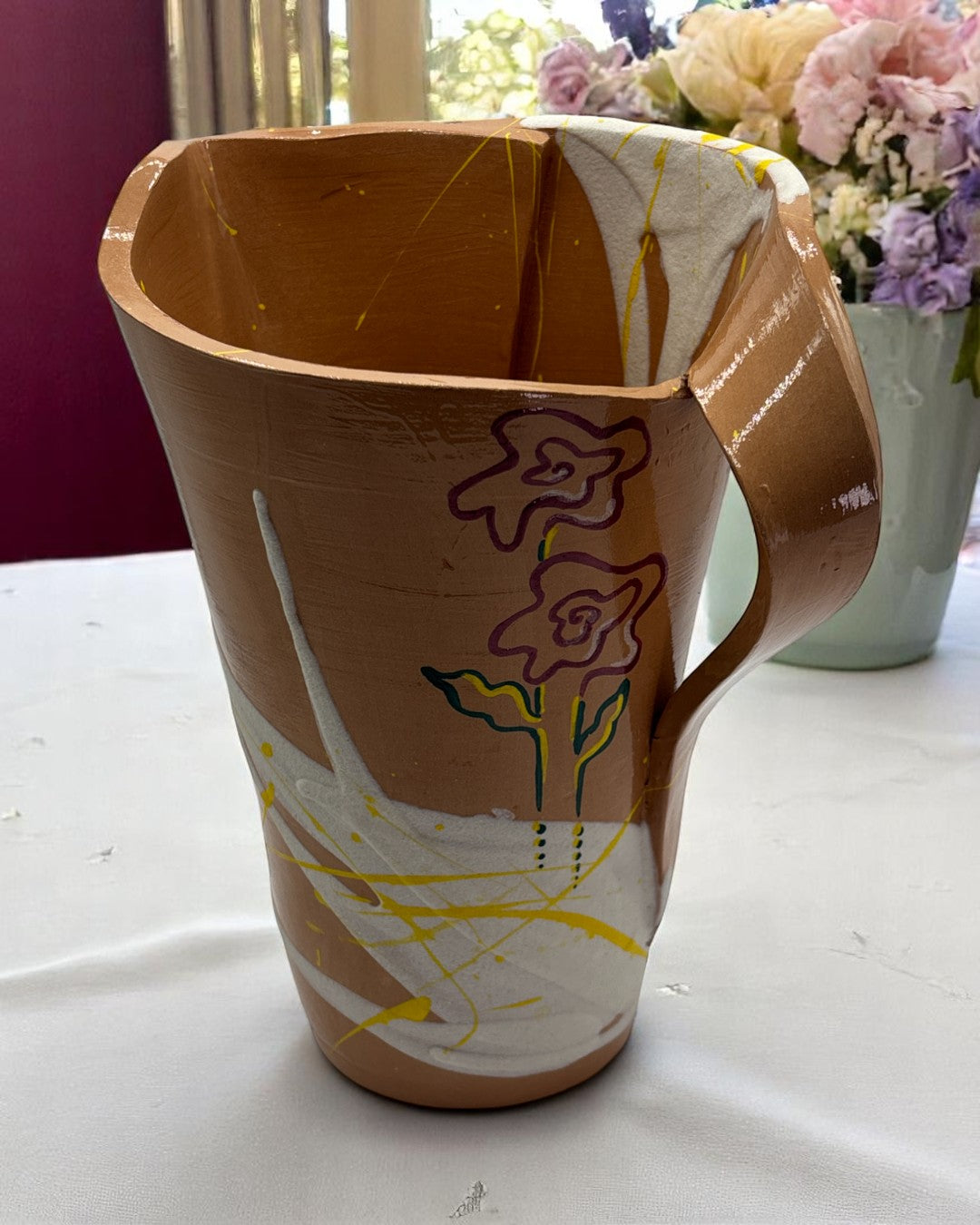Vaso "Caraffa" da Fiori Cotto e Vetroso - A27