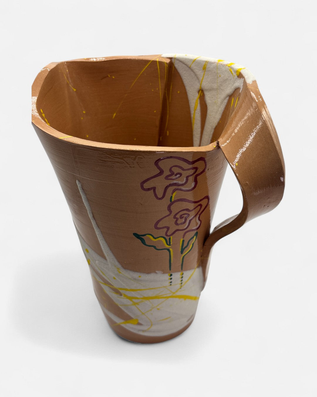 Vaso "Caraffa" da Fiori Cotto e Vetroso - A27