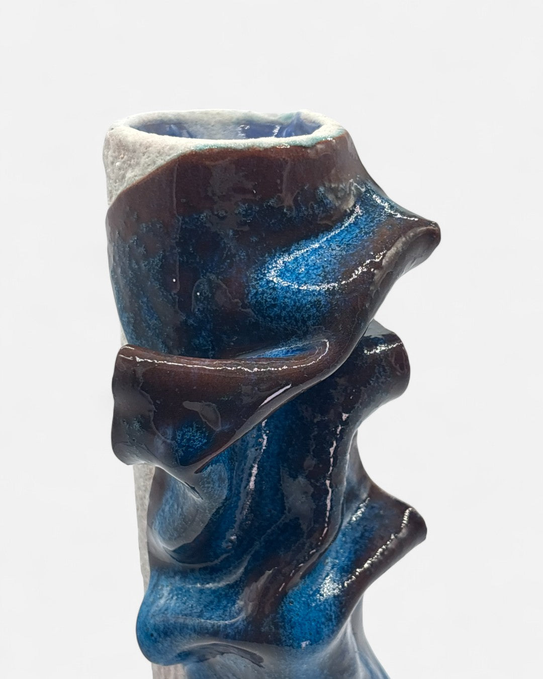 Vaso da Fiori Tubolare Vetroso e Turchese - A31