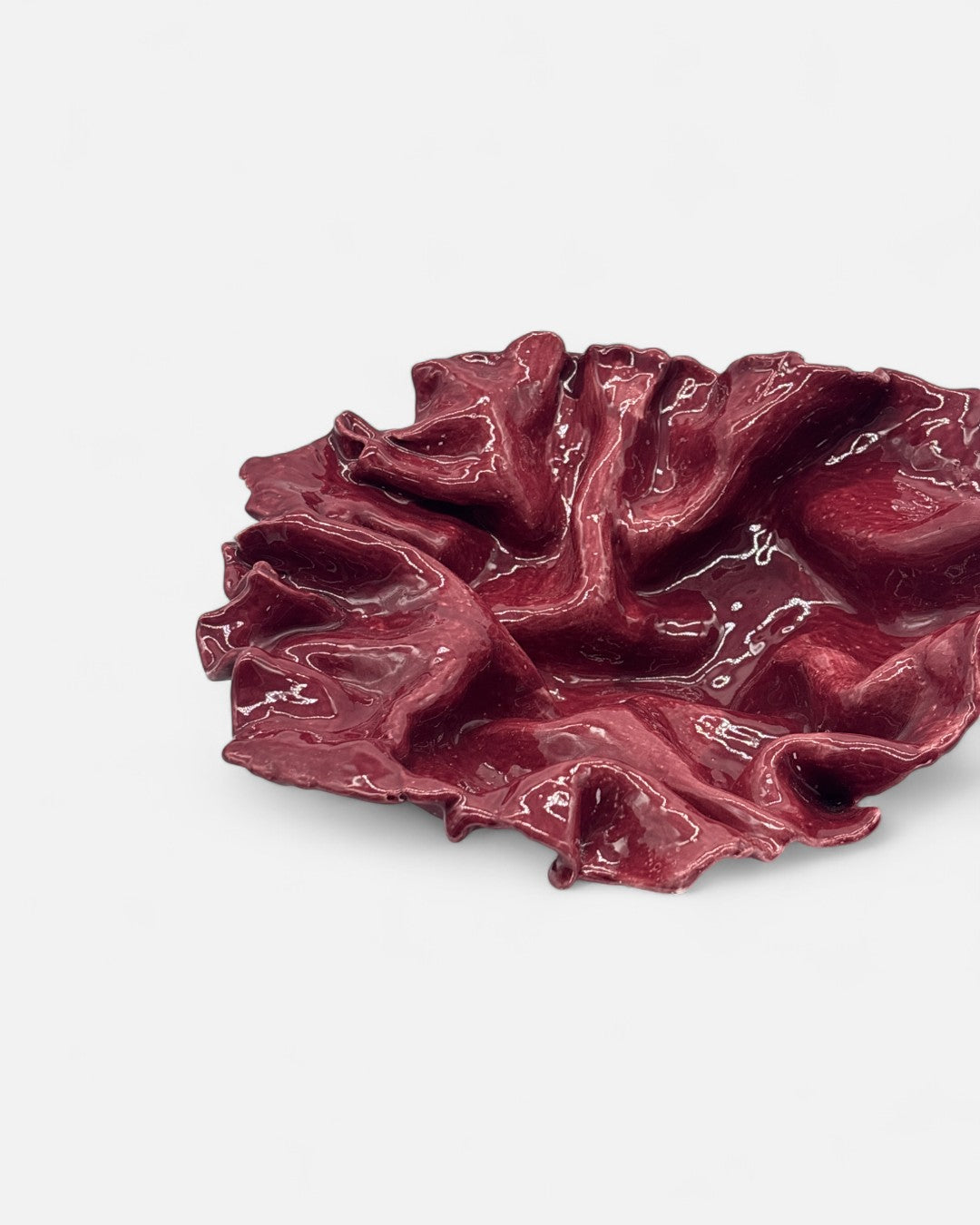 Svuotatasche in Ceramica Smaltato Bordeaux - A34
