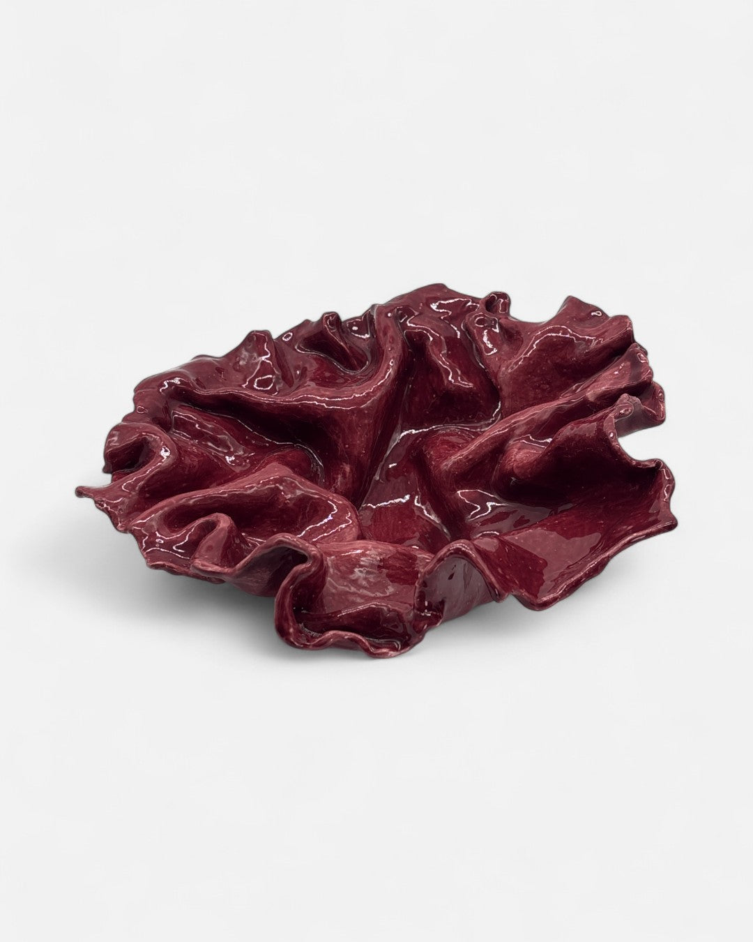 Svuotatasche in Ceramica Smaltato Bordeaux - A34