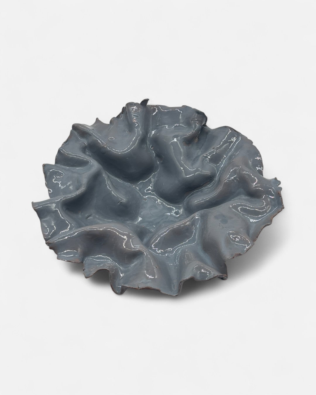 Centrotavola in Ceramica Smaltato Grigio - A35
