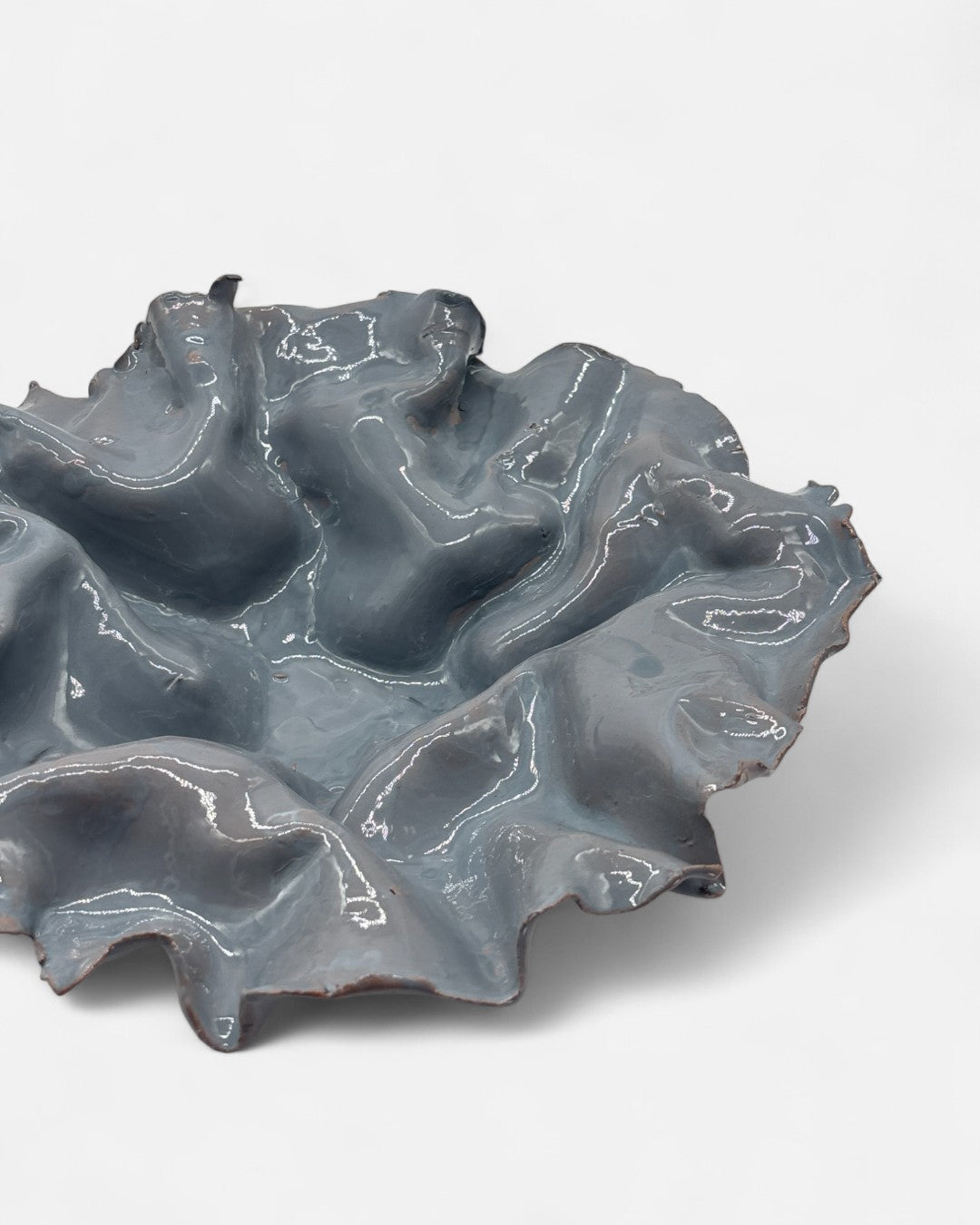 Centrotavola in Ceramica Smaltato Grigio - A35