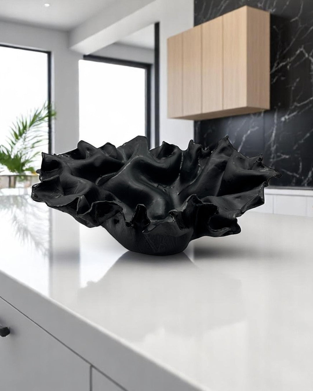 Centrotavola in Ceramica Smaltato Nero Opaco - A37