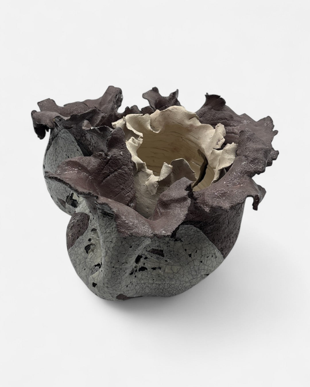 Doppio Vaso in Ceramica Bianca e Nera - A39