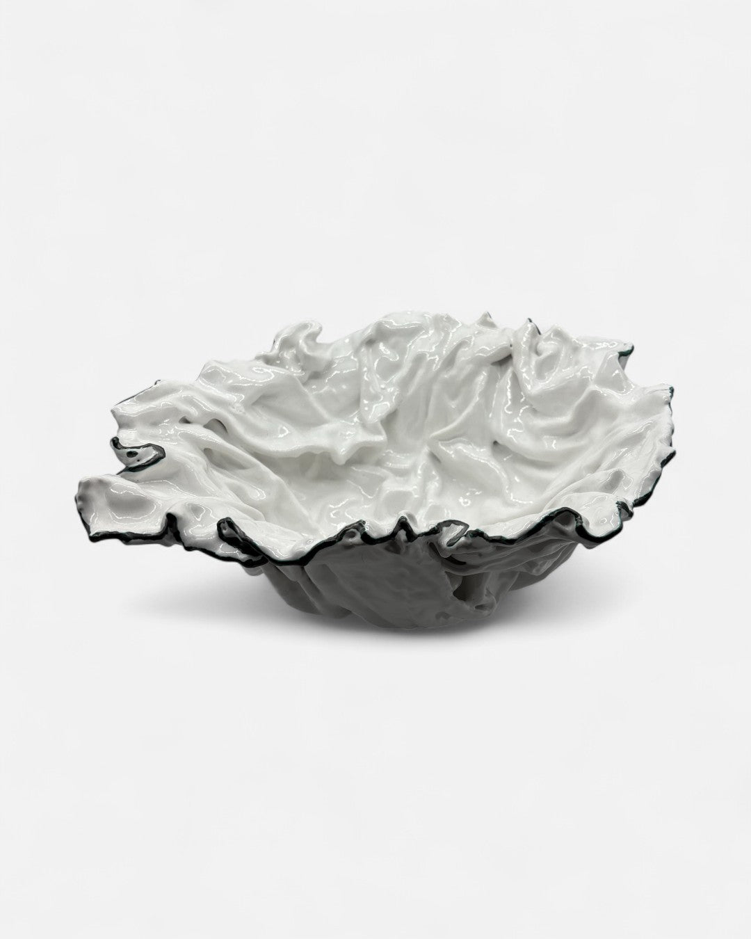 Centrotavola In Ceramica Smaltato Bianco - A40