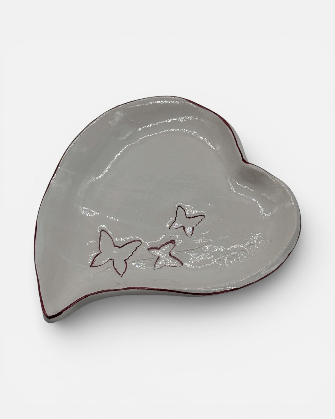 Bomboniera Matrimonio Vassoio a Cuore con Farfalle e Scritta “Amore” A103