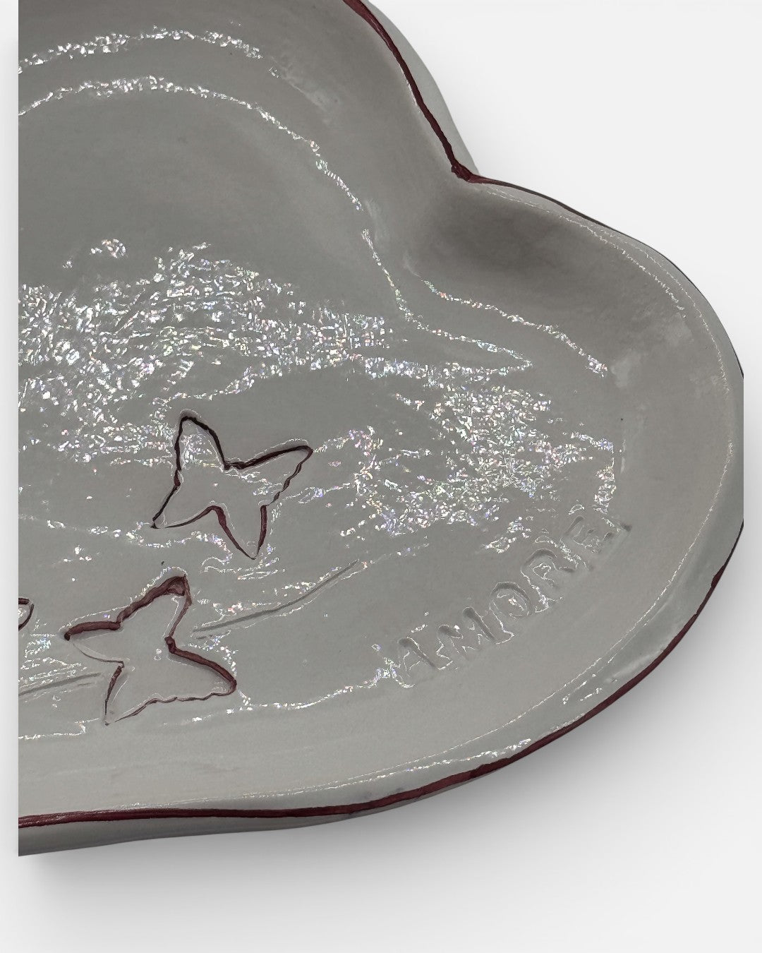 Bomboniera Matrimonio Vassoio a Cuore con Farfalle e Scritta “Amore” A103