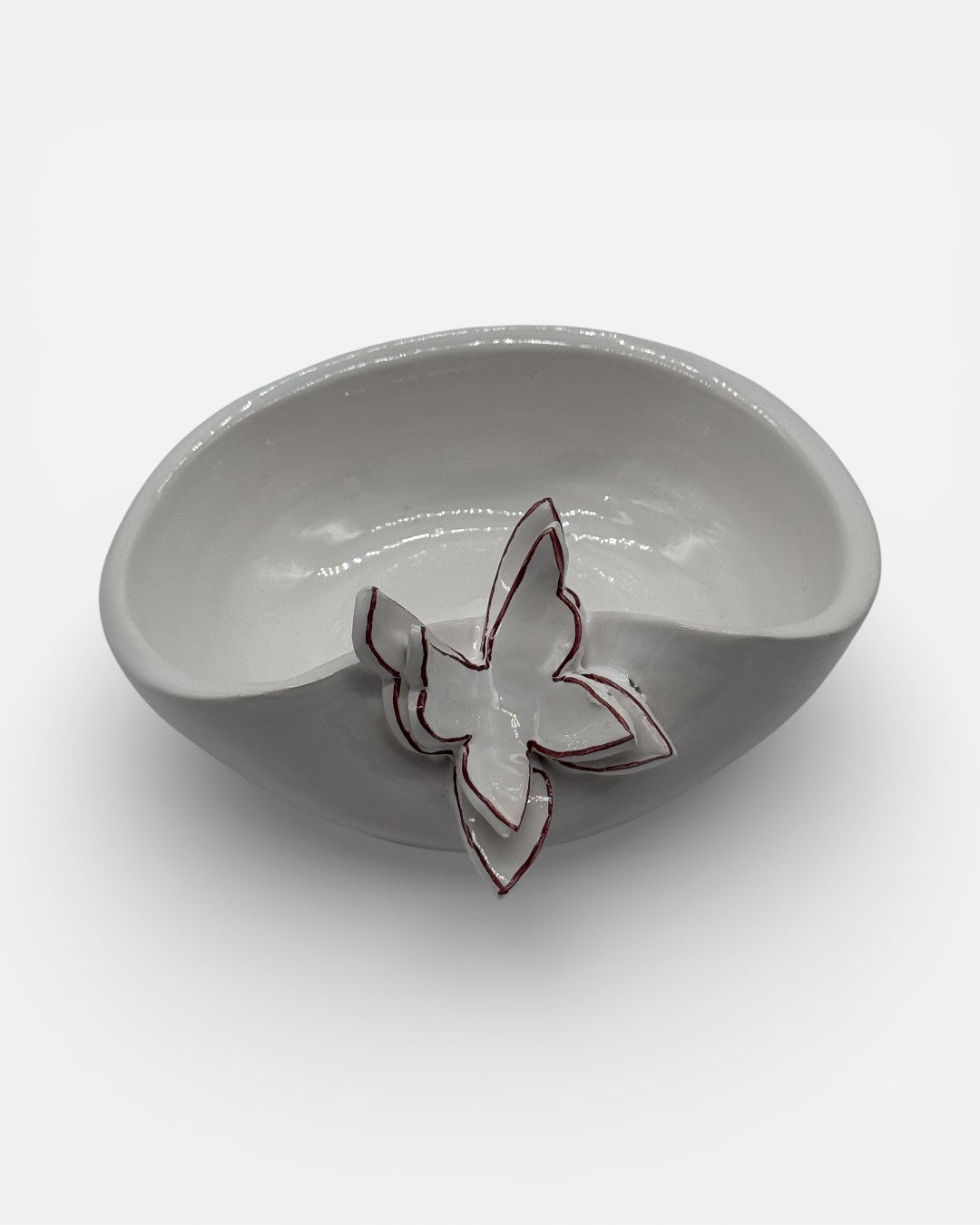 Bomboniera Matrimonio Ciotolina in Ceramica con Farfalla a Rilievo A104