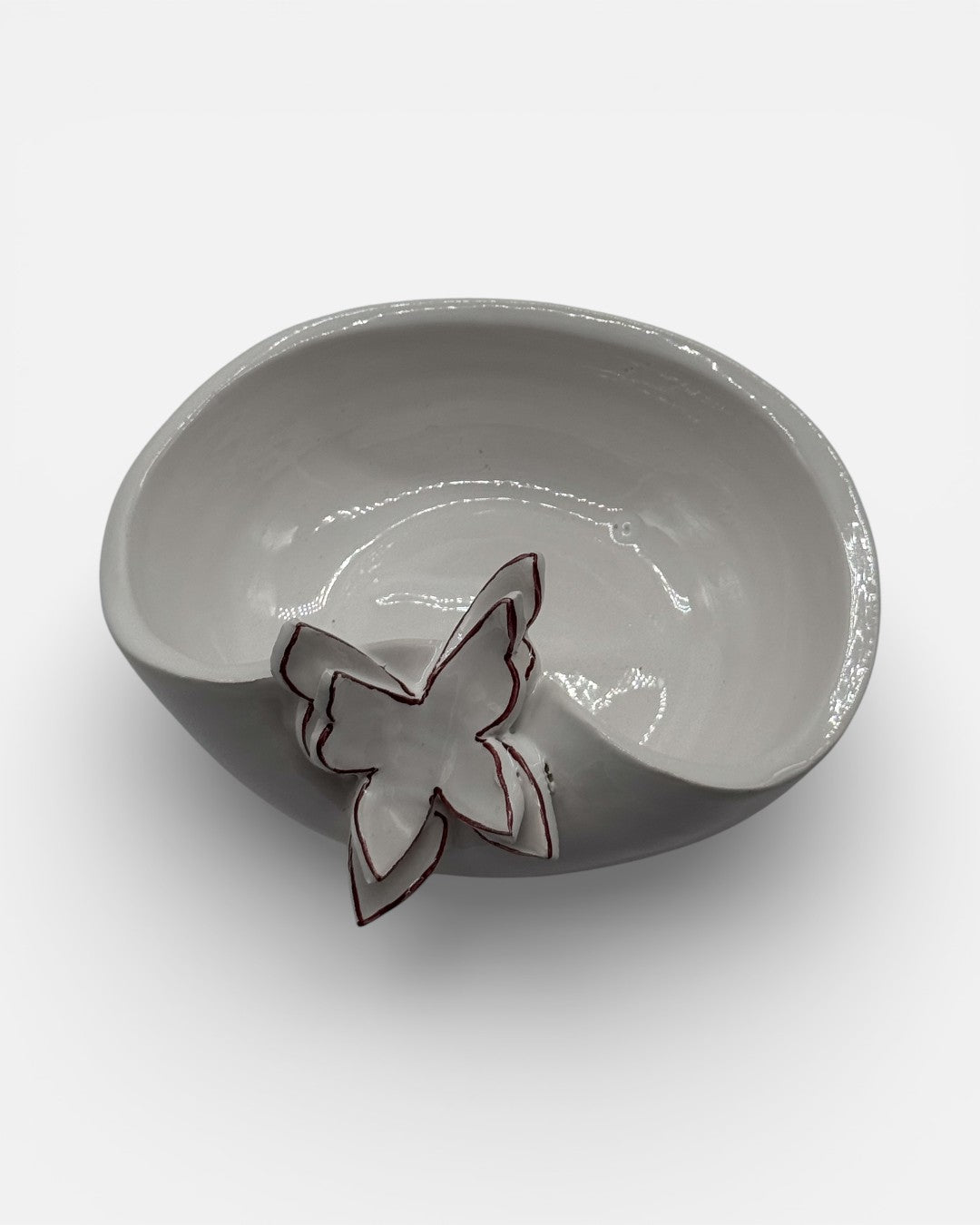 Bomboniera Matrimonio Ciotolina in Ceramica con Farfalla a Rilievo A104