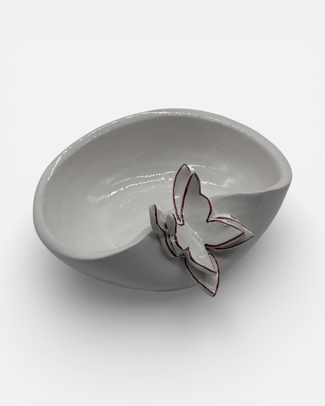 Bomboniera Matrimonio Ciotolina in Ceramica con Farfalla a Rilievo A104