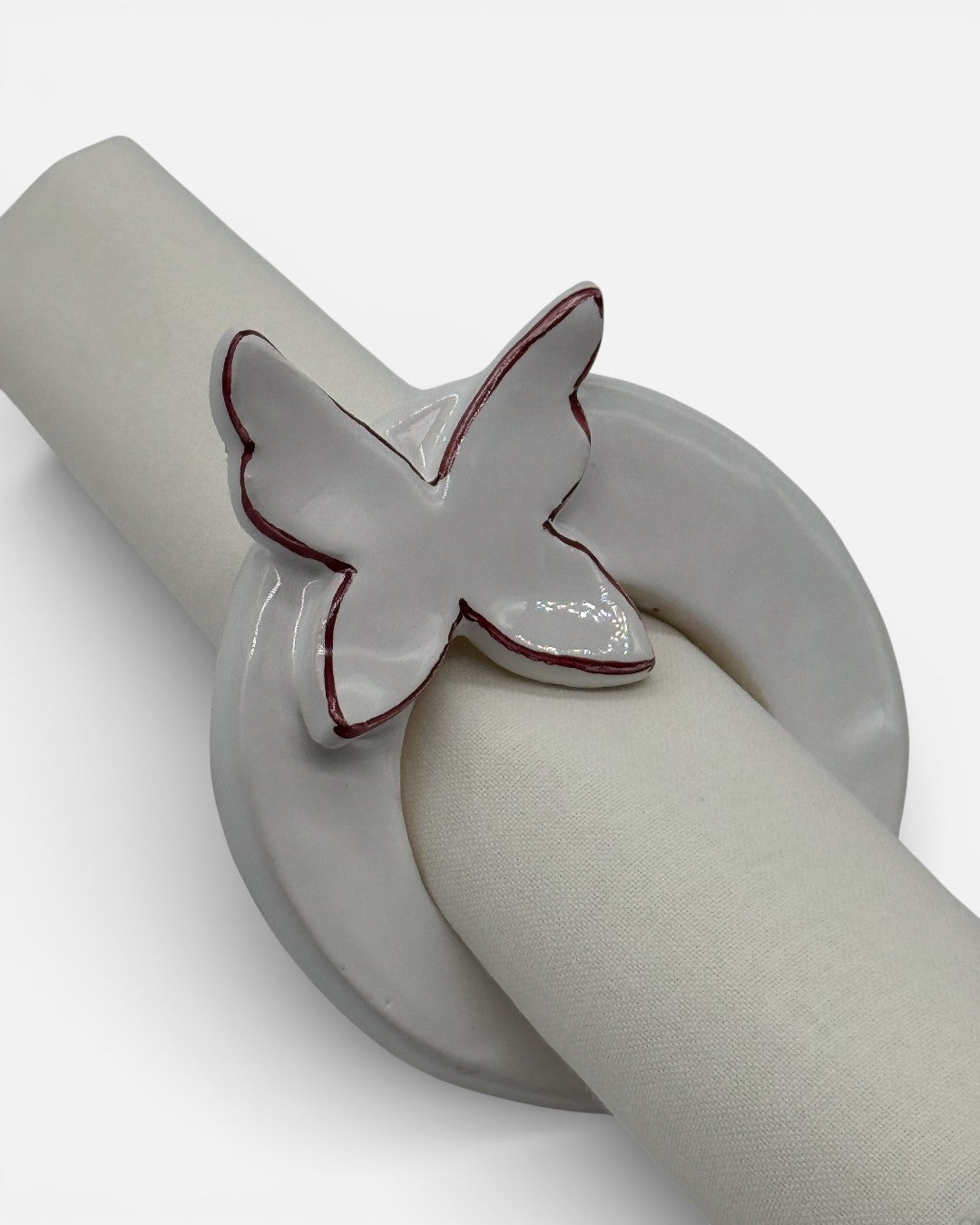 Coordinato da Tavola Matrimonio con Farfalle Bianche e Bordeaux A105