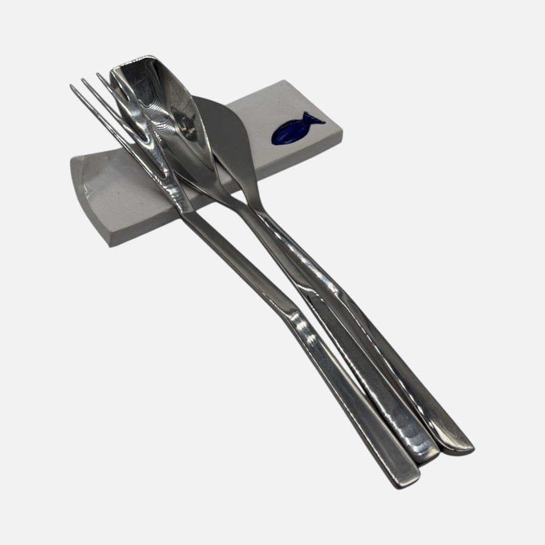 Poggiaposate in Ceramica Decorazione Pesce – A132