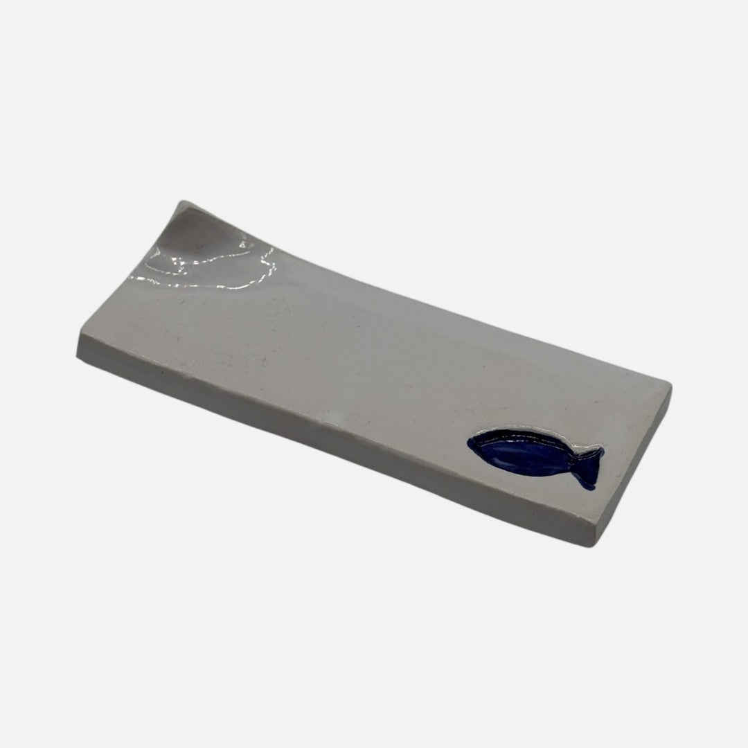 Poggiaposate in Ceramica Decorazione Pesce – A132