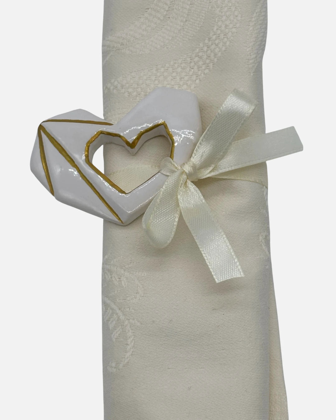 Segnaposto Cuore Traforato in Ceramica Fatta a Mano - A71