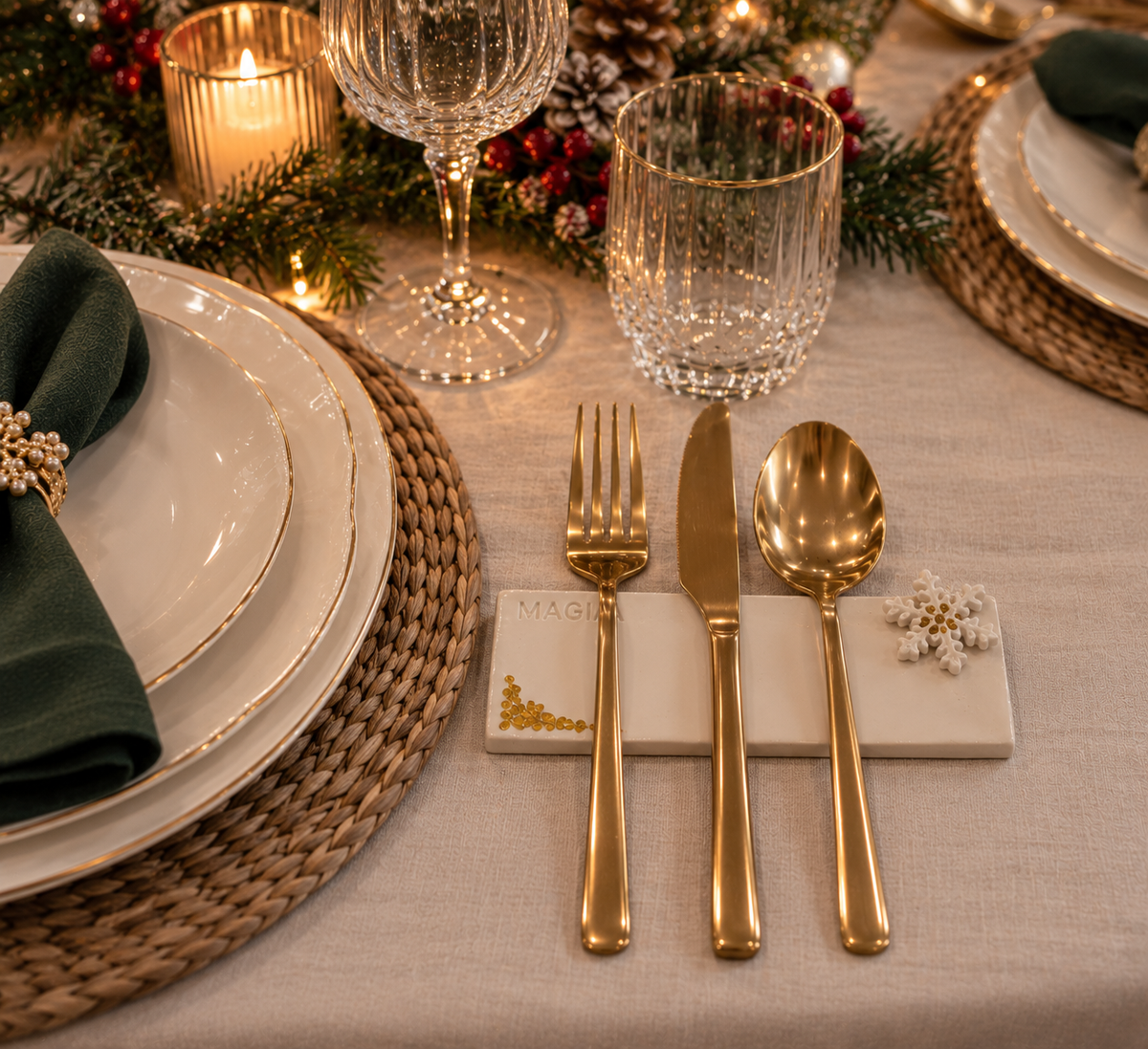 Poggiaposate con Dettagli Oro – Set 6 Pezzi